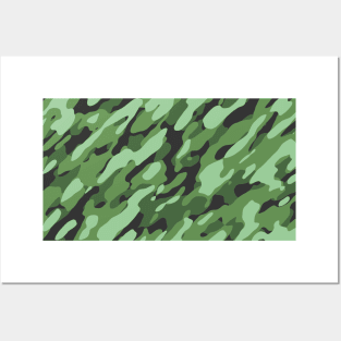 Dark sea green Camouflage Posters and Art